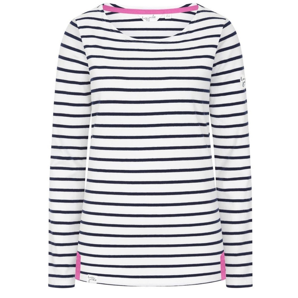 Lazy Jacks Striped Breton Top Blue and White